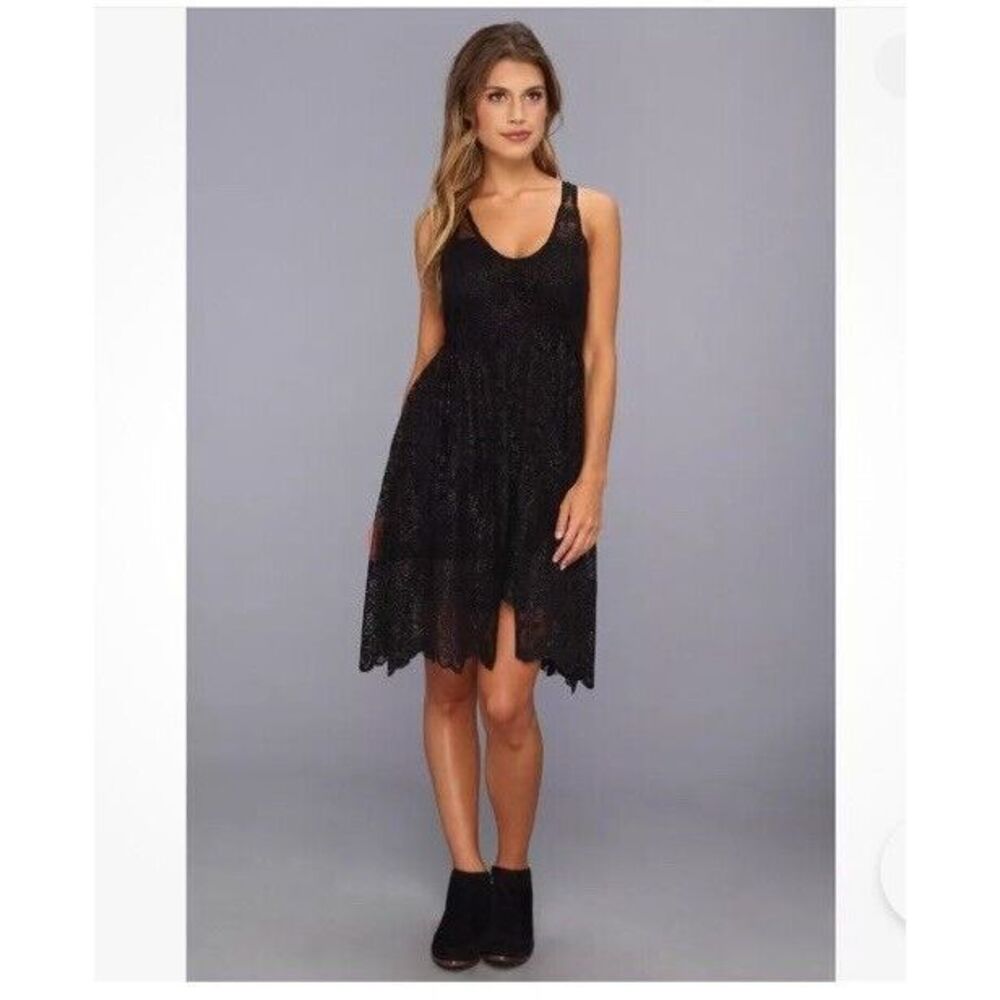 Free People 2 XS MINI‎ Kristal DRESS $128 TUNIC SHIRT Black Color